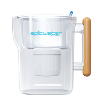 Pure Pitcher | Removes Fluoride & PFAS in White w/ Bamboo Handle